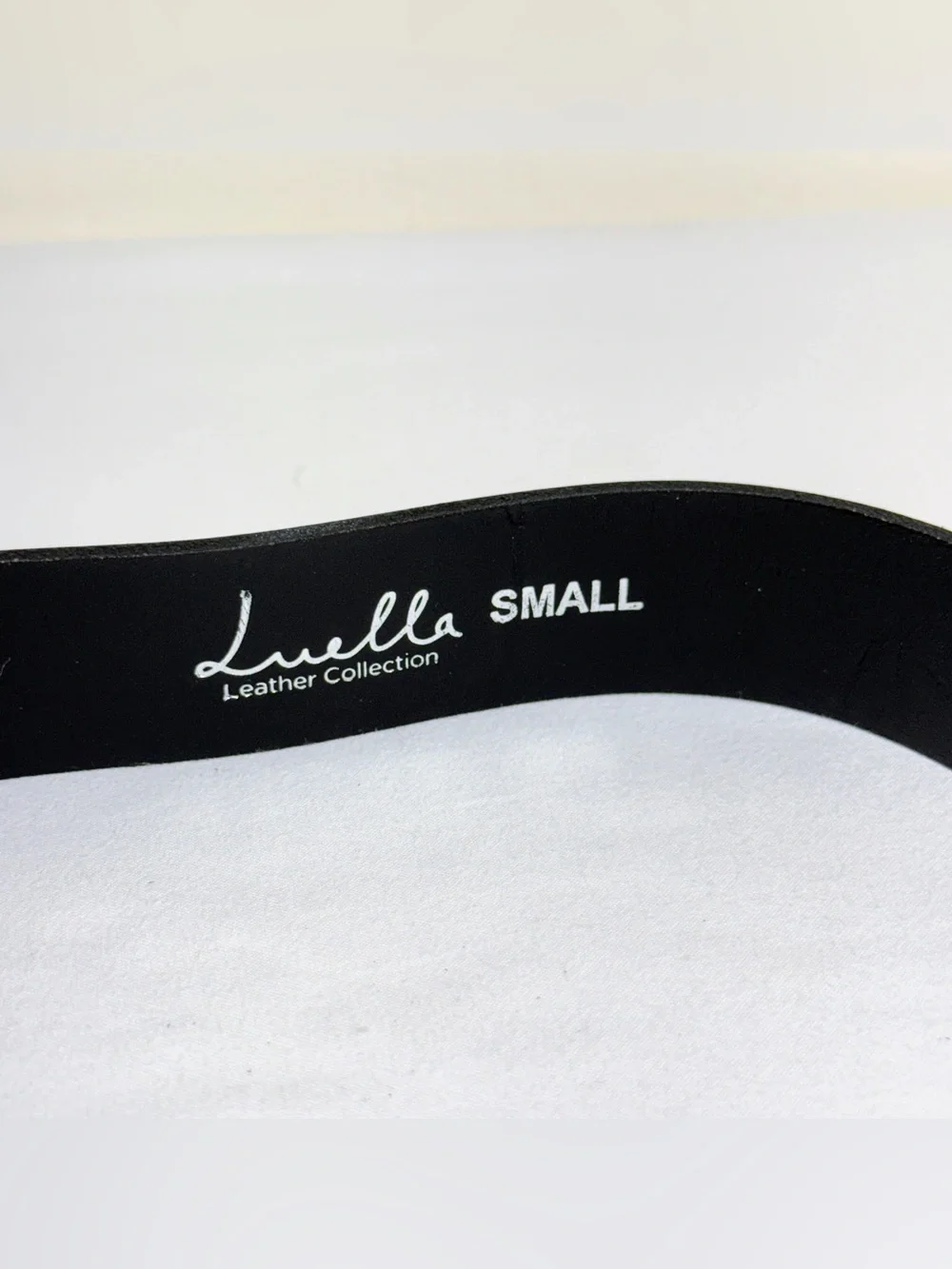 Luella Leather Collection Black Leather Belt Gold Buckle Small